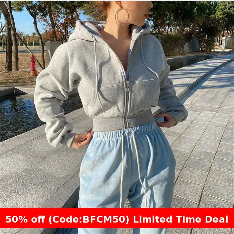 Wenkouban christmas outfit women 2024 winter outfits Autumn and Winter Hooded High Waist Casual Zipper Cardigan Coat