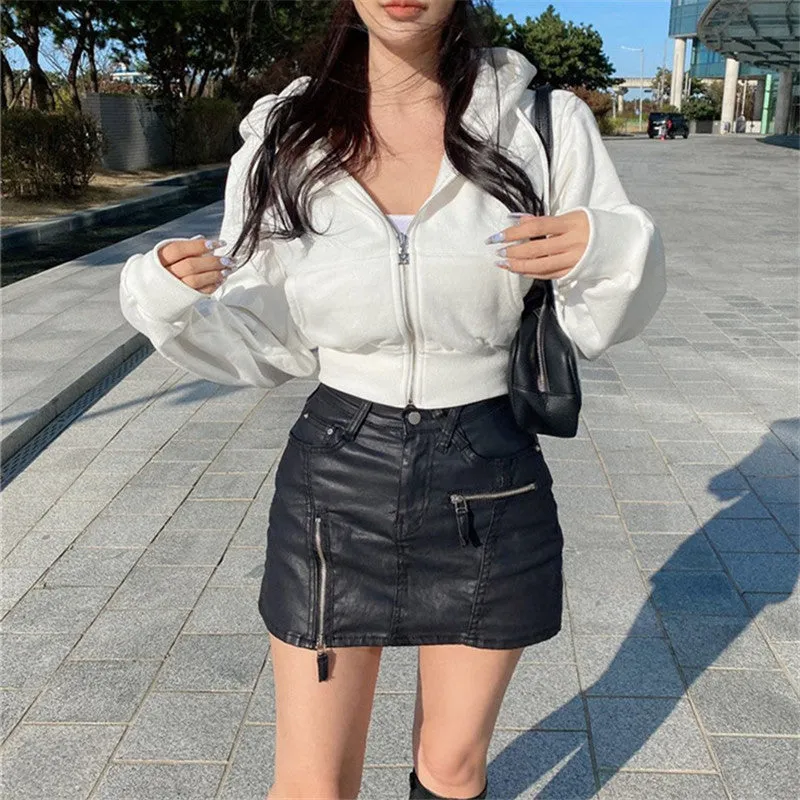 Wenkouban christmas outfit women 2024 winter outfits black friday Autumn and Winter Hooded High Waist Casual Zipper Cardigan Coat