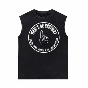 What’s Up Brother Vintage Washed Vest Top