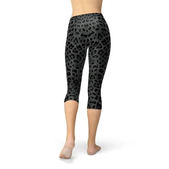 Wild and Chic Leopard Print Capri Leggings for Women