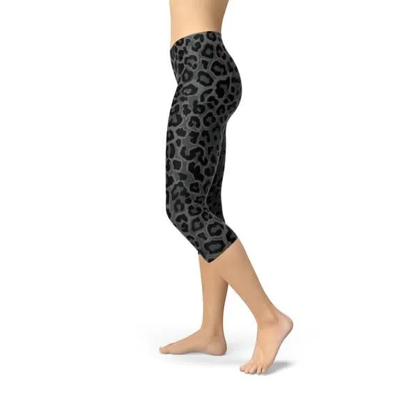 Wild and Chic Leopard Print Capri Leggings for Women