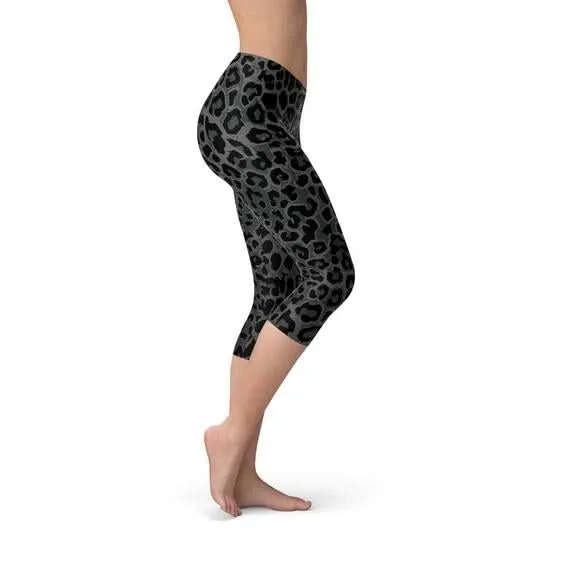 Wild and Chic Leopard Print Capri Leggings for Women