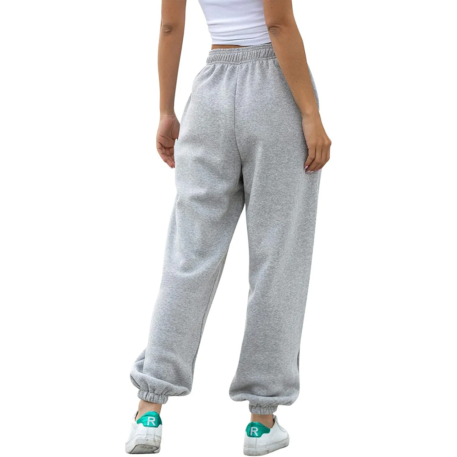 Womens Belted Sweatpants with Pockets