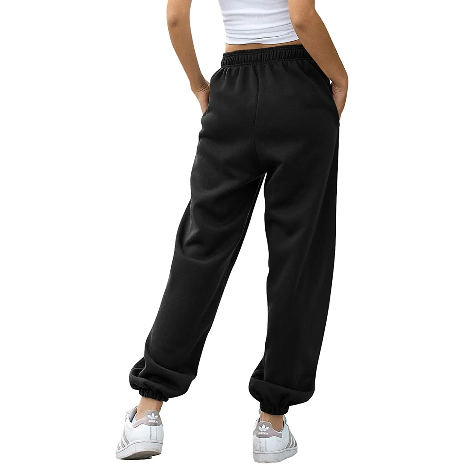 Womens Belted Sweatpants with Pockets