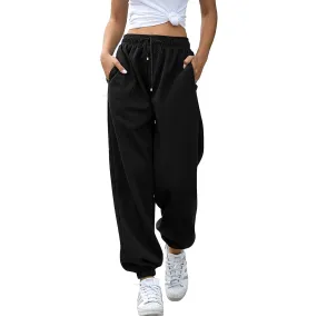 Womens Belted Sweatpants with Pockets