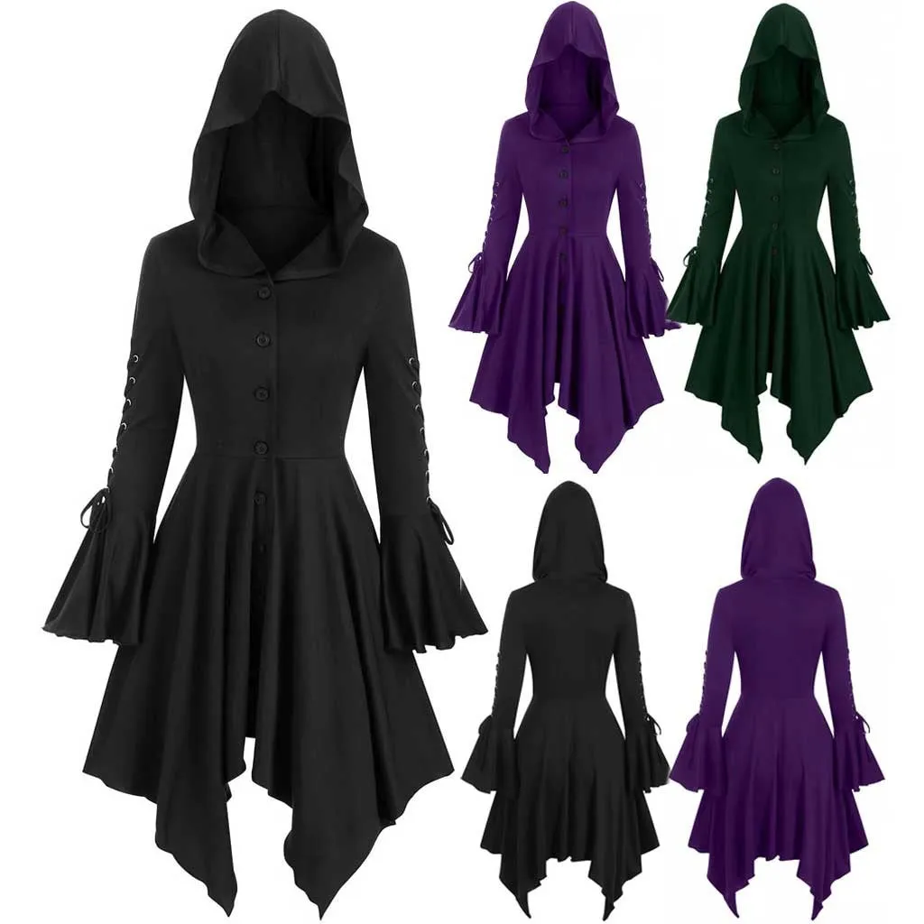 Women's Cape Coat Irregular Hem Gothic Style Jacket