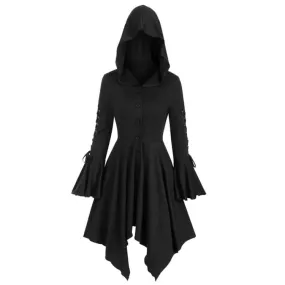 Women's Cape Coat Irregular Hem Gothic Style Jacket