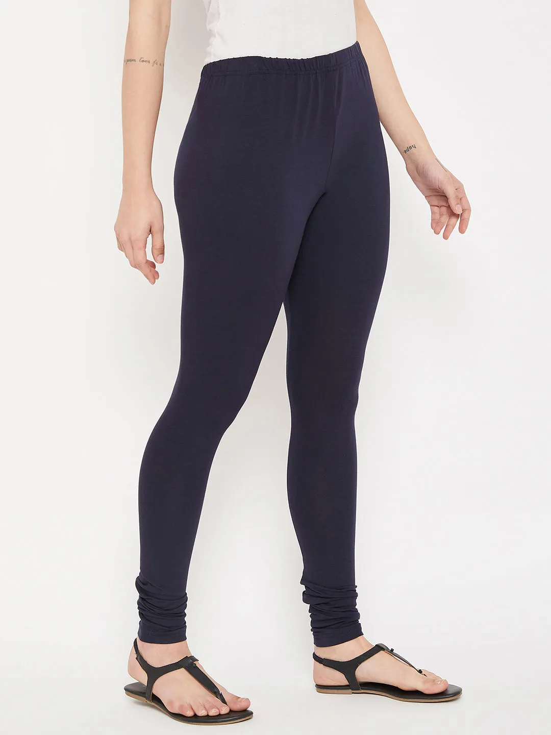 Women's Casual Skinny Fit Navy  Mid rise Leggings