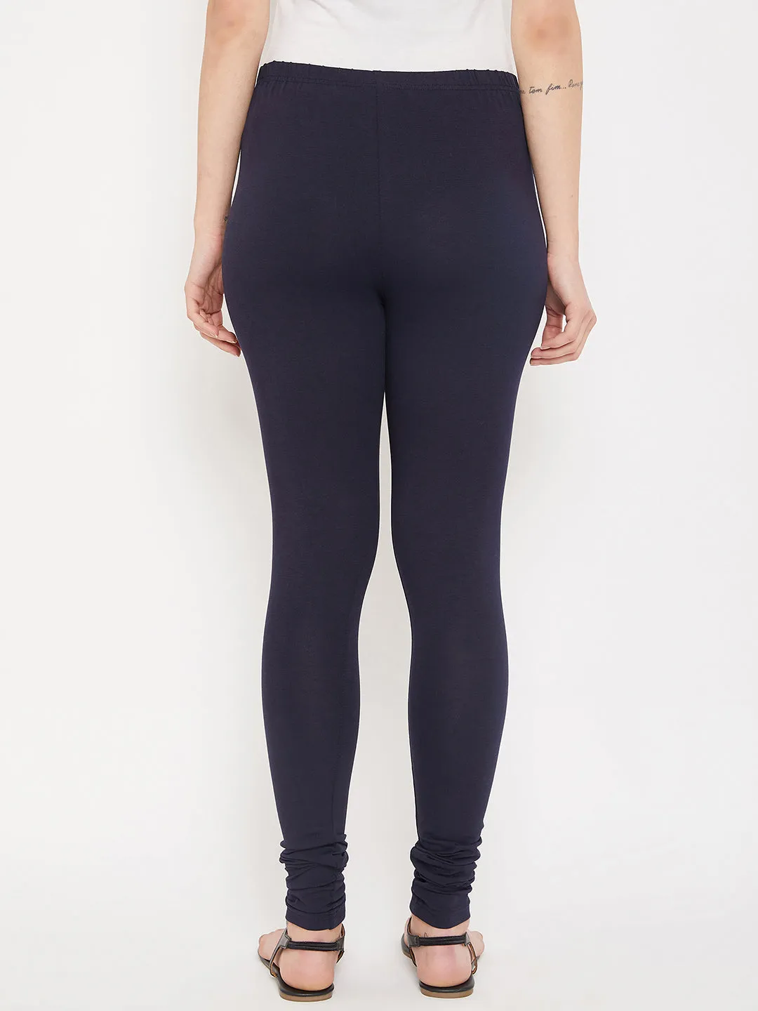 Women's Casual Skinny Fit Navy  Mid rise Leggings