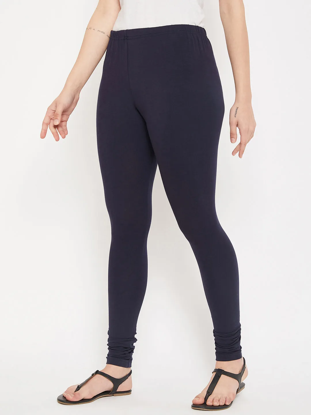 Women's Casual Skinny Fit Navy  Mid rise Leggings