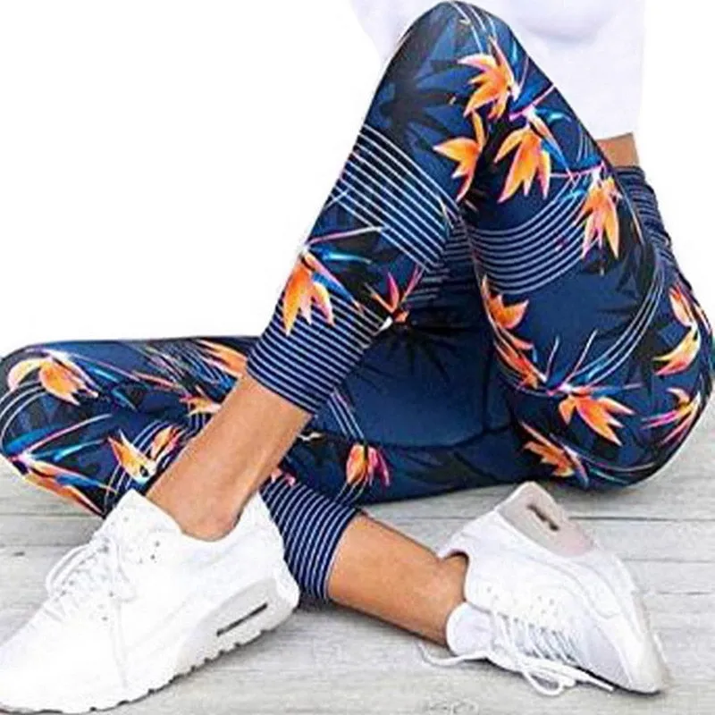 Women's Leaf Pattern Fitness Leggings