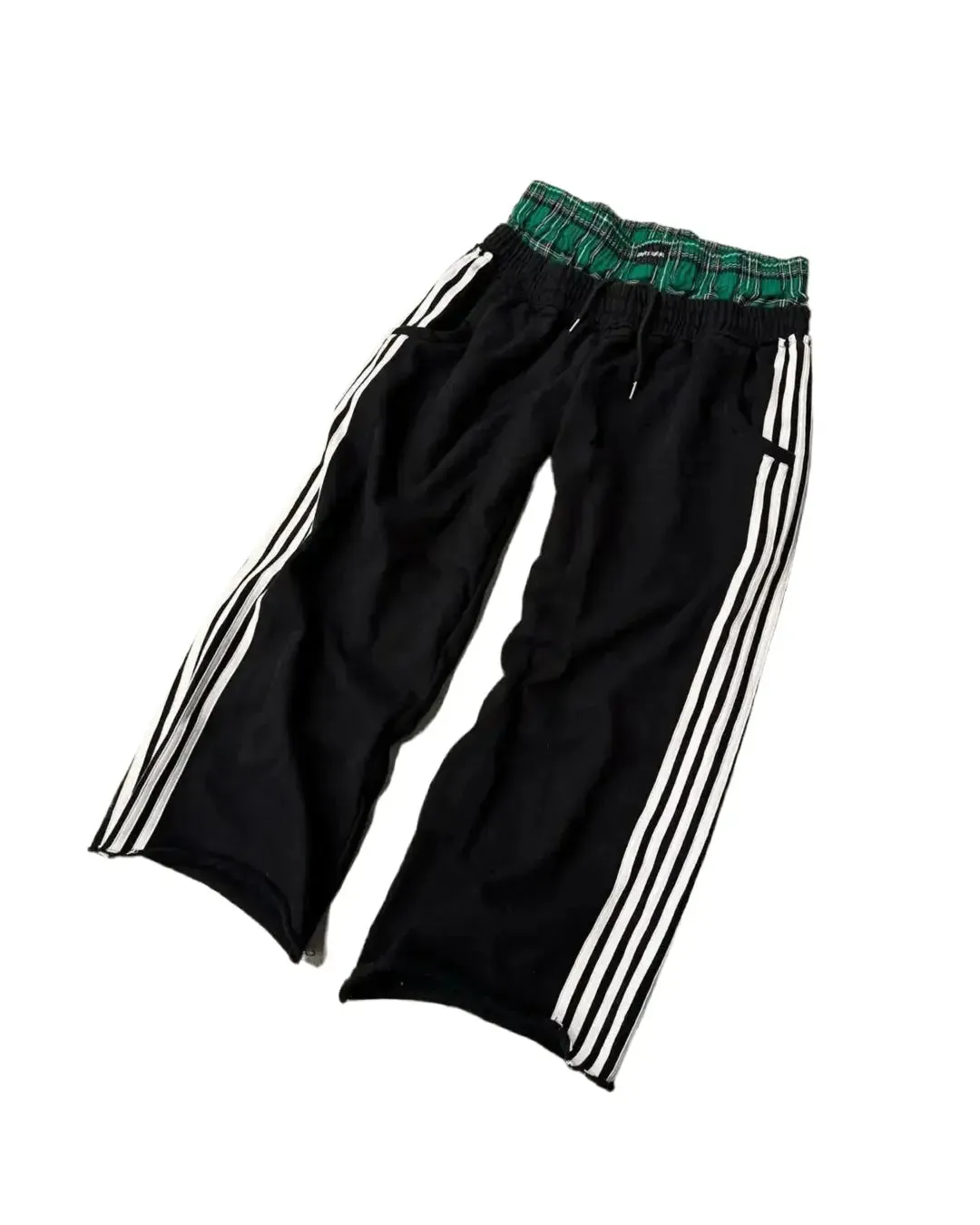 Y2K Double Waist Baggy Striped Sweatpants