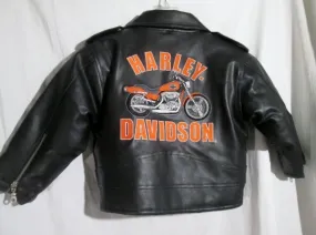 Youth HARLEY DAVIDSON MOTORCYCLES Vegan Leather Jacket BLACK 4 Moto Biker Riding