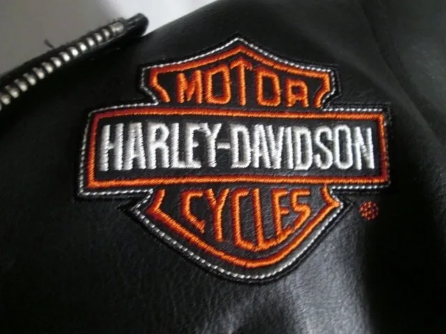 Youth HARLEY DAVIDSON MOTORCYCLES Vegan Leather Jacket BLACK 4 Moto Biker Riding