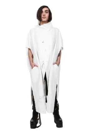 ZHANNAONA - "DRIP COAT" in White Linen